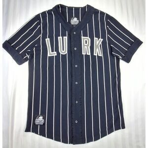 Lurking Class Sketchy Tank Mens Black Pinstripe LURK Skull Baseball Jersey L